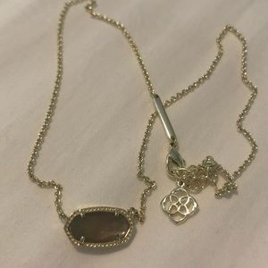 Gold brown mother of pearl Elisa pendant necklace